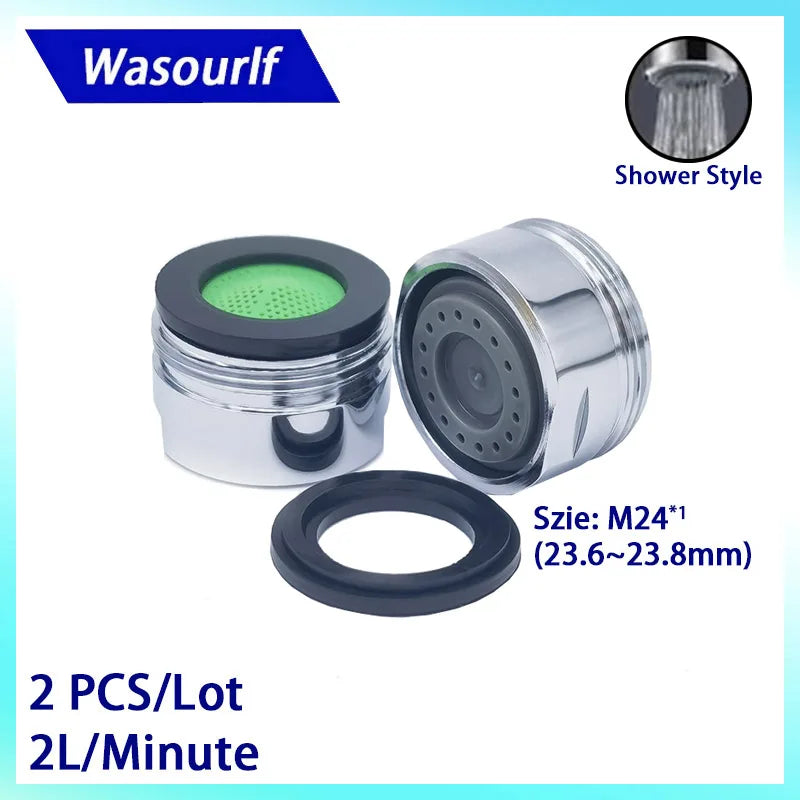 2-Pack Brass Faucet Aerator M24 Male Thread 2L Water Saver