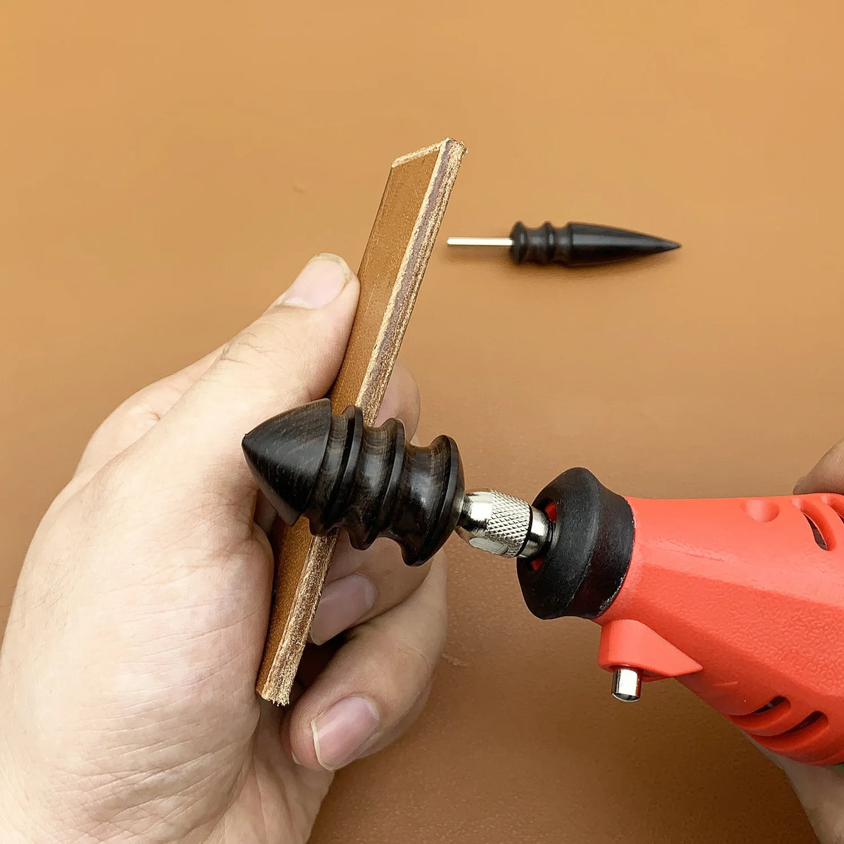 Sandalwood Leather Edge Burnisher – Electric Polishing Bit