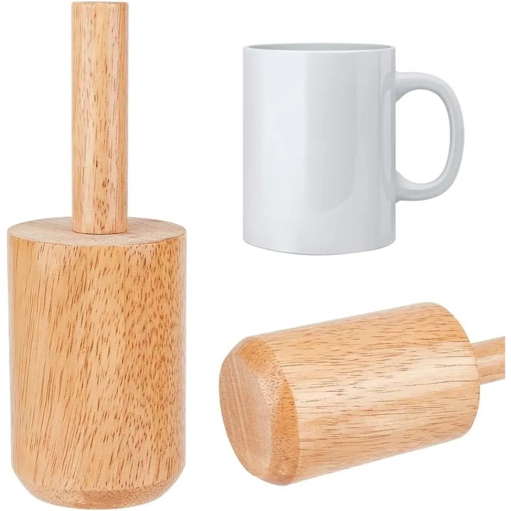 Wooden Pottery Mold Set – Clay Cup & Mug Matrix with Handle