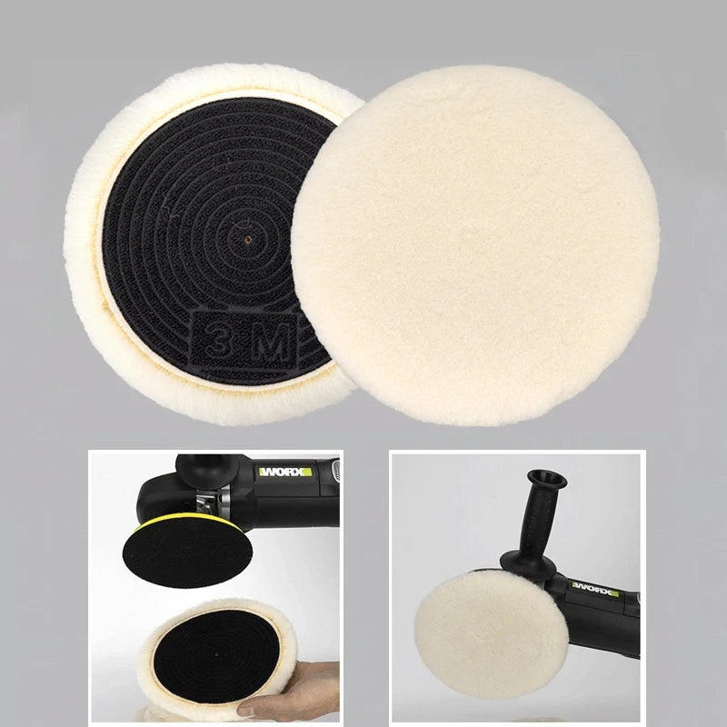 Wool Buffing Polishing Pad 3"–5" | Car & Motorcycle Paint Care