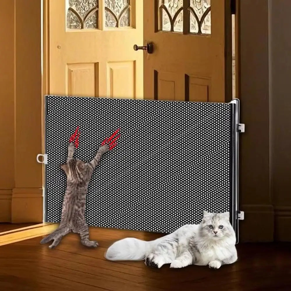 Retractable Folding Pet Safety Gate with Universal Hooks