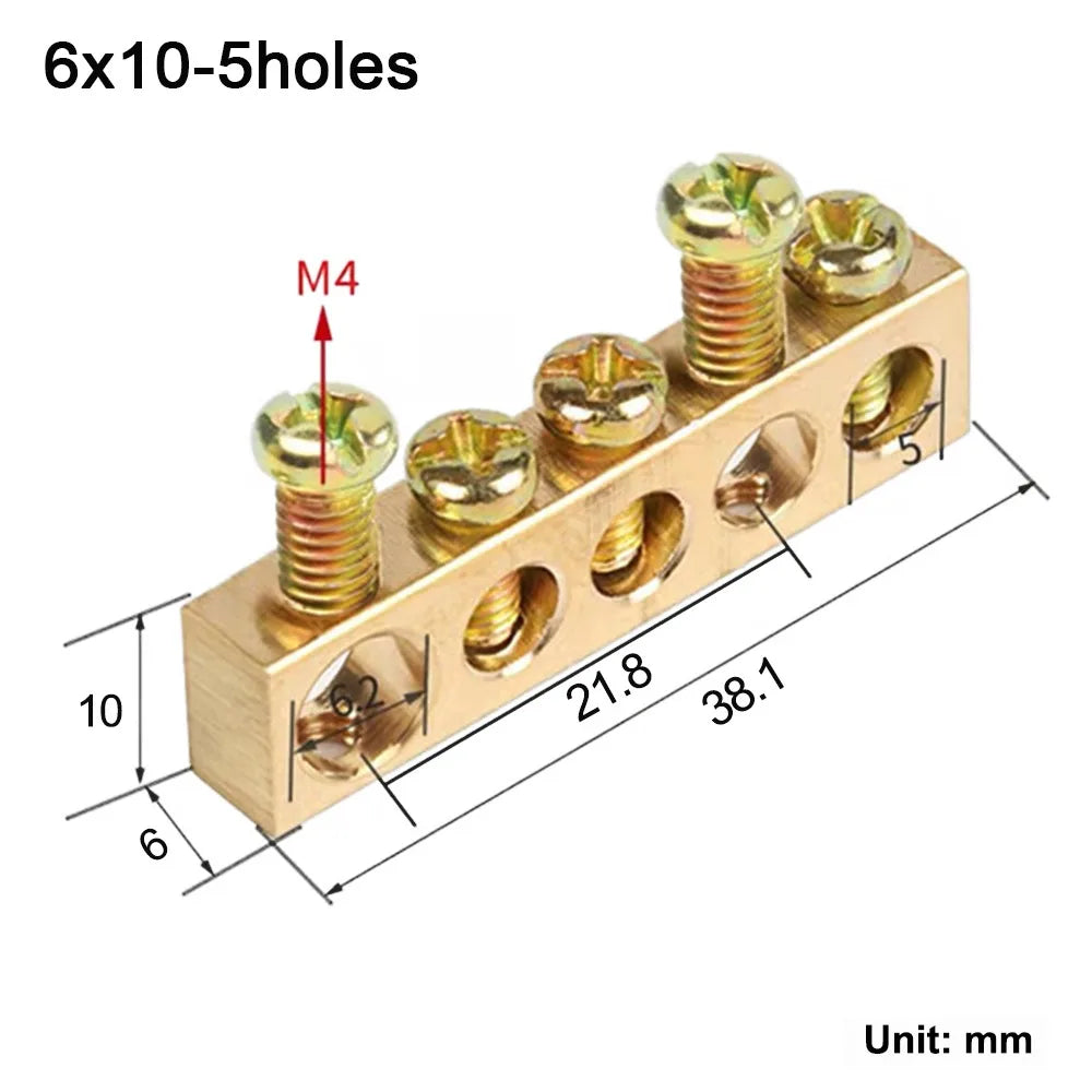 Copper Bus Bar Terminal Block – Brass Screw Wire Connector