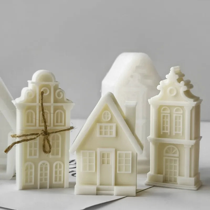 3D Villa House Silicone Mold – DIY Candle Soap Resin Craft