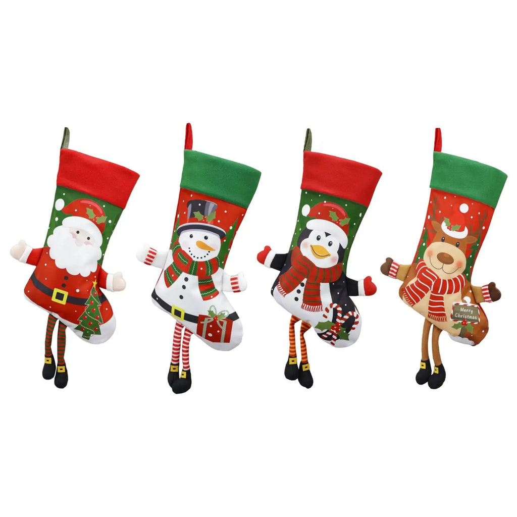 Christmas Stocking Gift Bag – Fireplace & Tree Hanging Decor