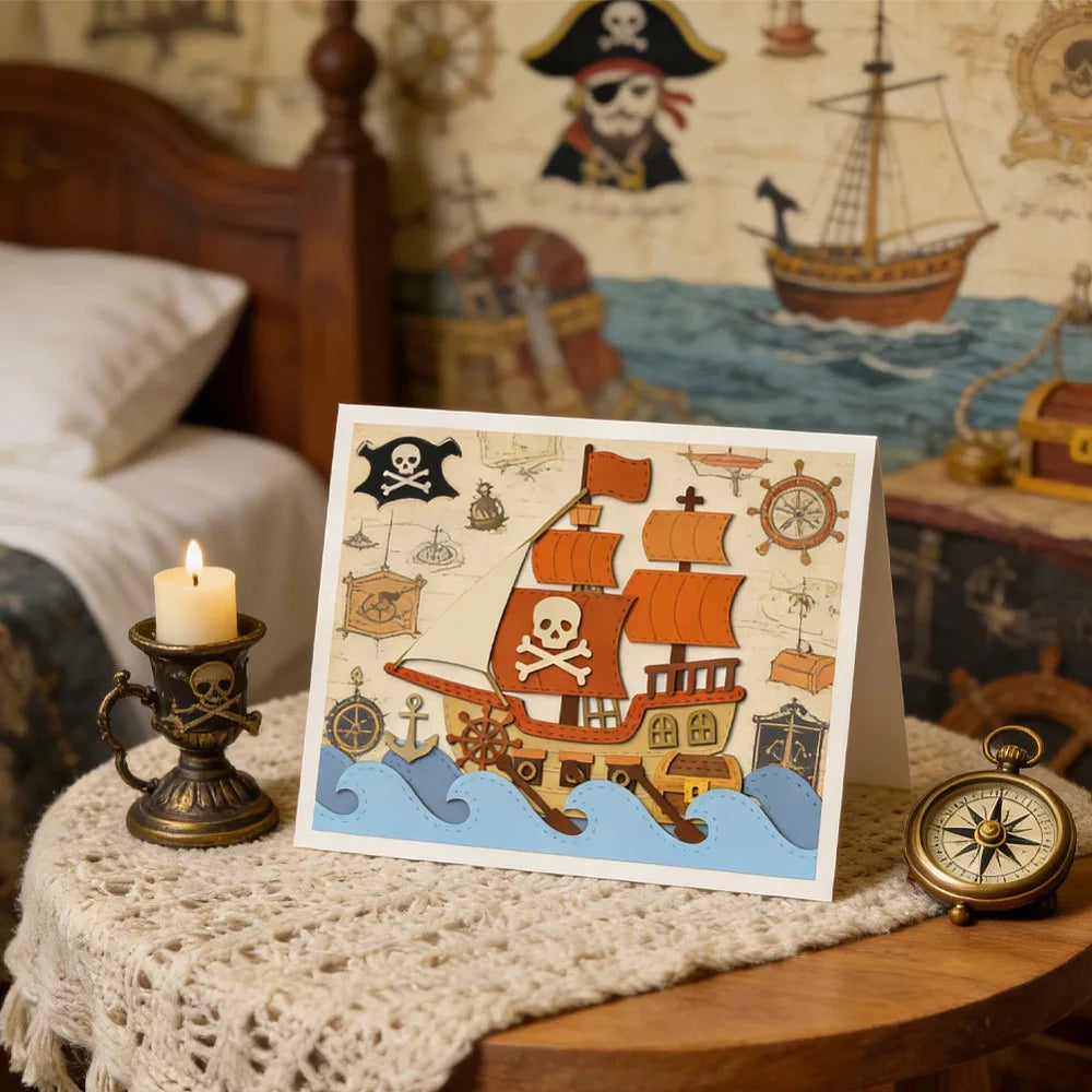Sailing Ship Metal Cutting Dies – Pirate & Sailboat Stencils