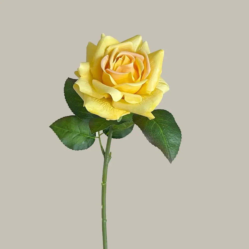 Real Touch Artificial Rose Single Stem – Multicolor Silk Flower