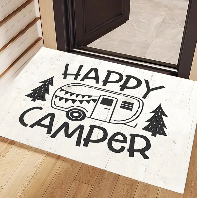 Forest Camping Doormat – Pine Tree Moon Non-Slip Entry Mat