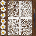 4-Piece PET Hollow Out Painting Stencils – DIY Scrapbook Set