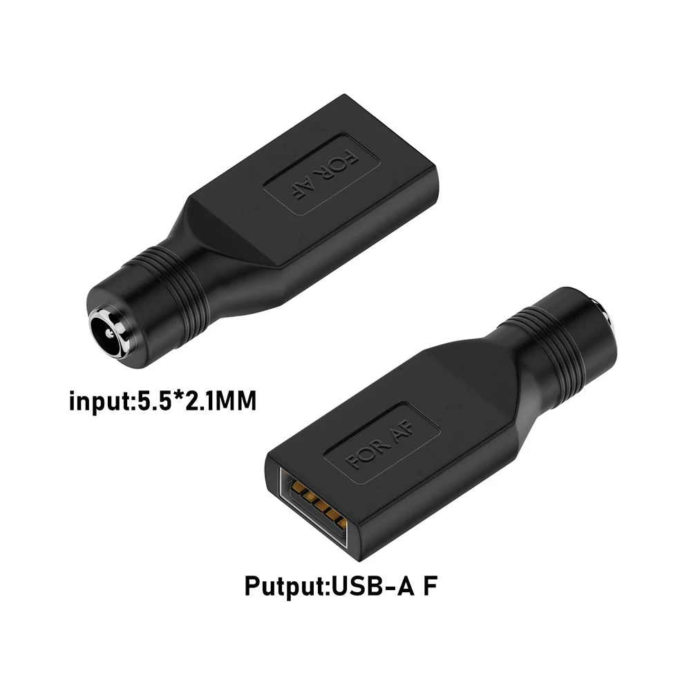 USB to DC 5.5x2.1mm Female Adapter – Power Converter