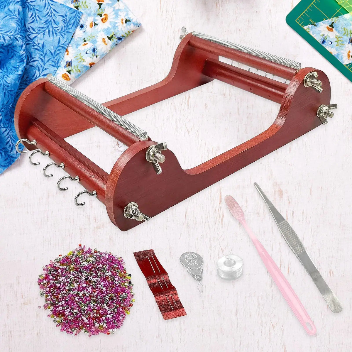 DIY Wooden Bead Loom Kit – Jewelry Weaving Set with Beads