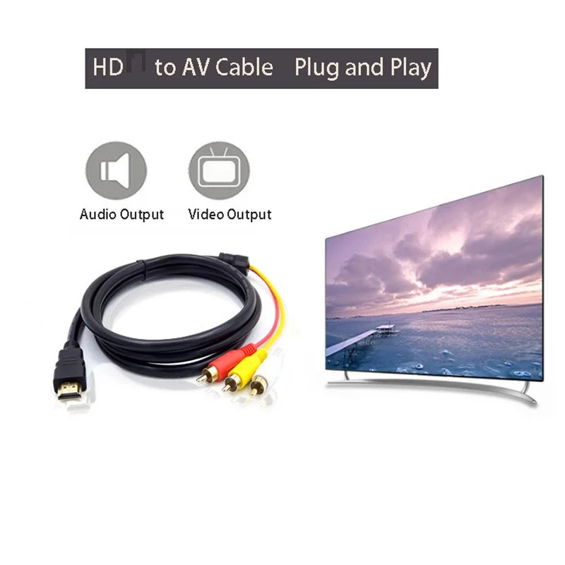 HDMI to 3RCA Cable 1.5M | One-Way for HD Players with Decoder