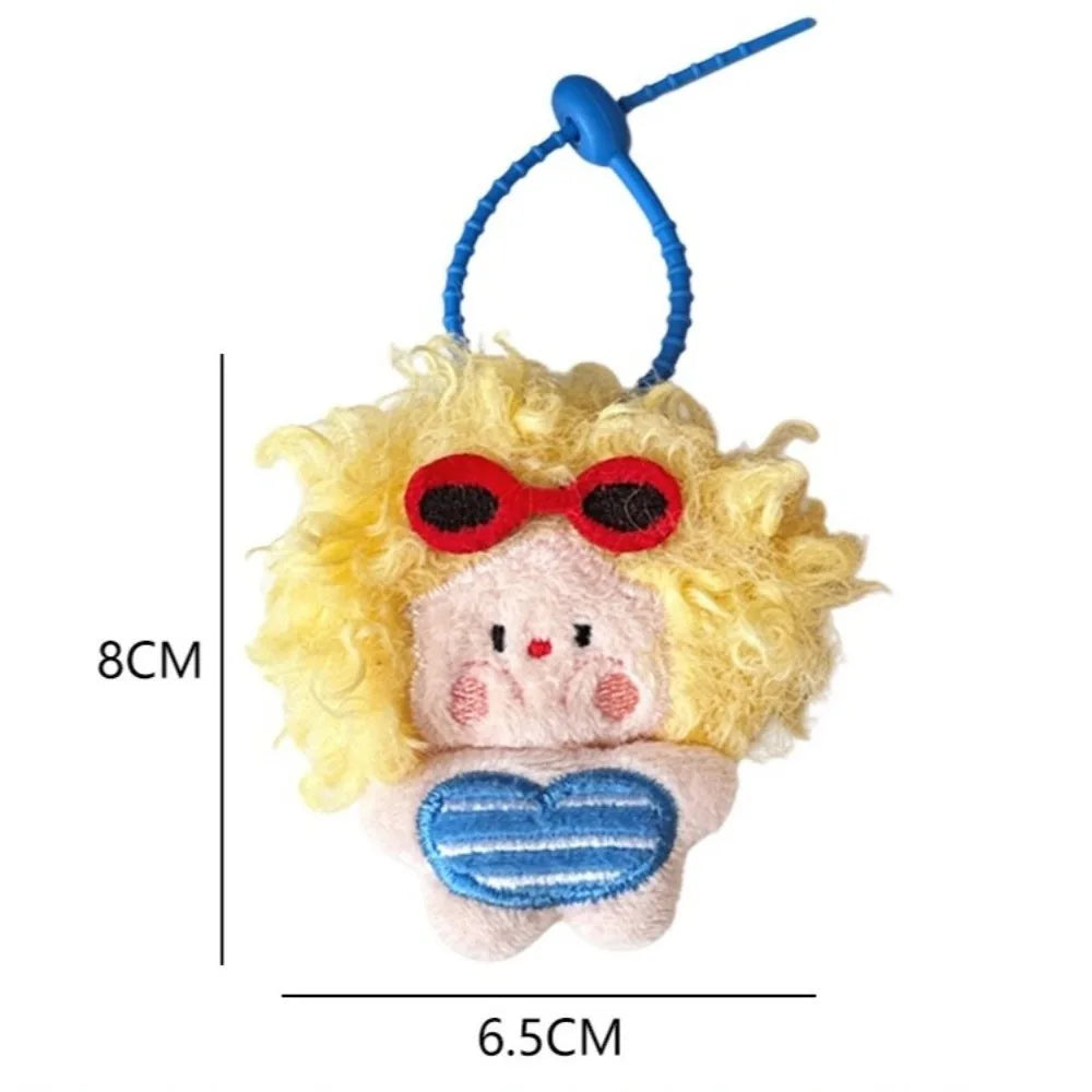 Cute Cartoon Girl Plush Keychain Bag Pendant Doll – 8cm