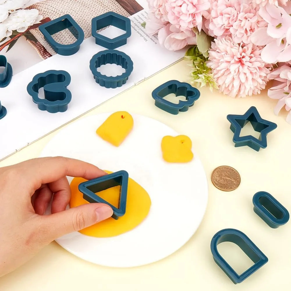 24-Piece Polymer Clay Cutters – Multi-Shape Geometric DIY Set