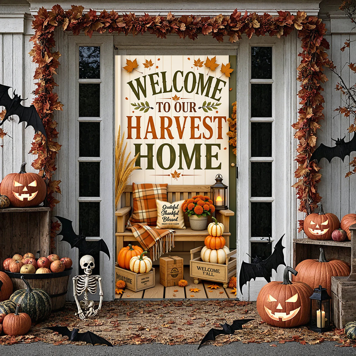 Thanksgiving Autumn Banner Turkey Theme Party Backdrop 180x90cm