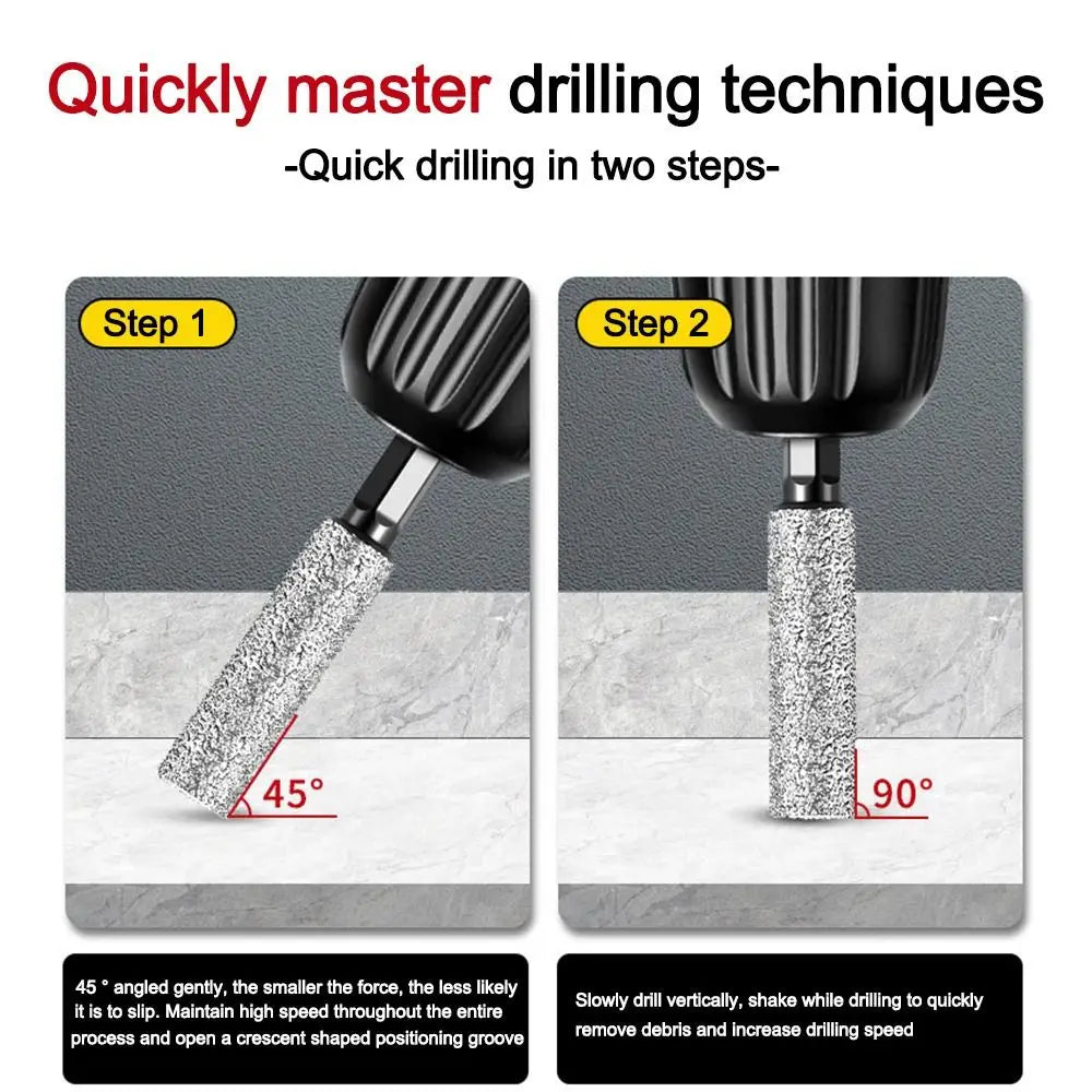 Diamond Drill Bits 6–12mm Hex Shank – Ceramic & Tile Hole Saw