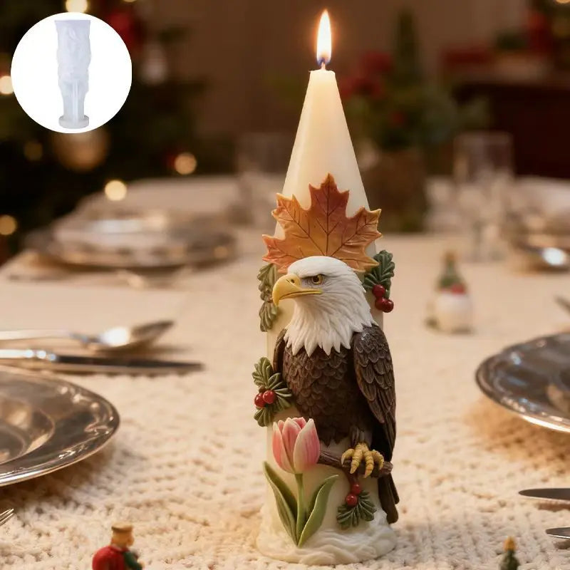 Bald Eagle & Autumn Leaf Silicone Mold – DIY Candle & Soap