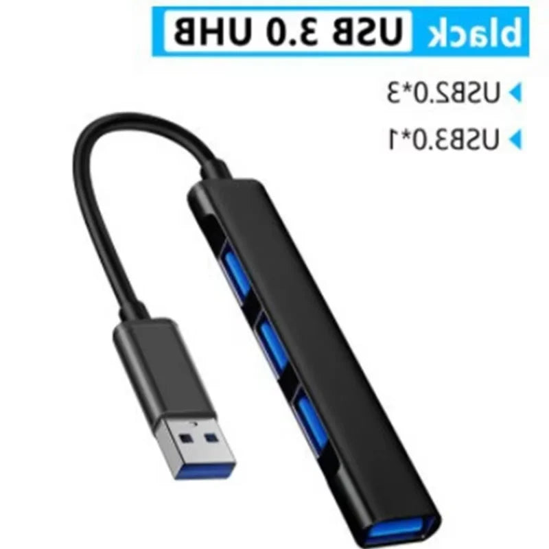 4-Port USB-C Hub 3.0/2.0 High-Speed OTG Splitter Adapter