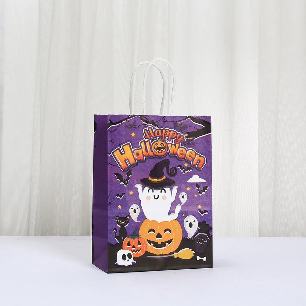 Halloween Kraft Paper Gift Bags – 12-Pack Trick or Treat Totes