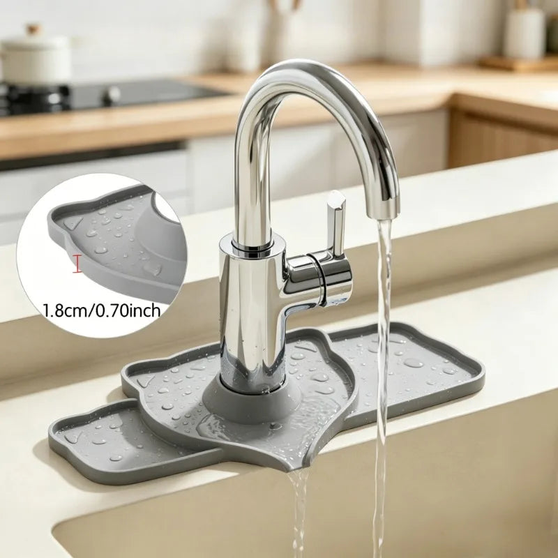 Silicone Faucet Mat – Sink Splash Guard & Drip Catcher Tray
