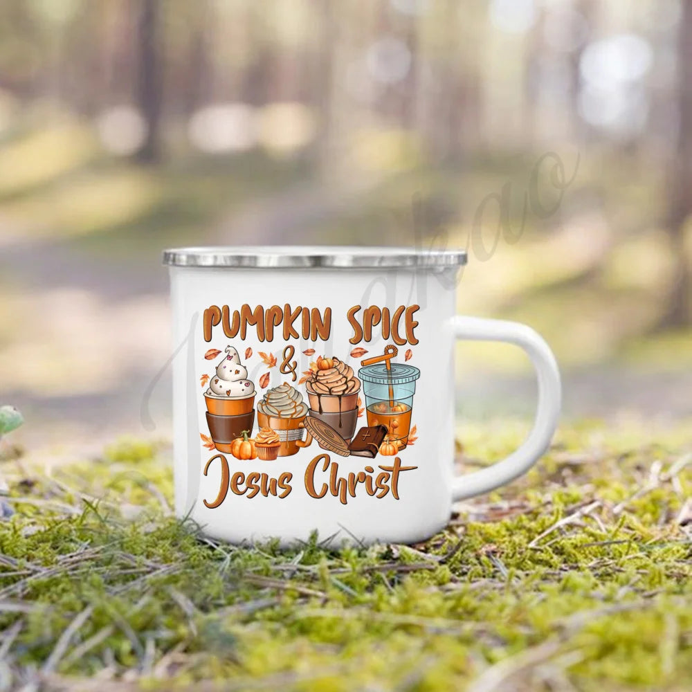 Tis' The Season Enamel Mug | Fall Coffee & Cocoa Cup Gift