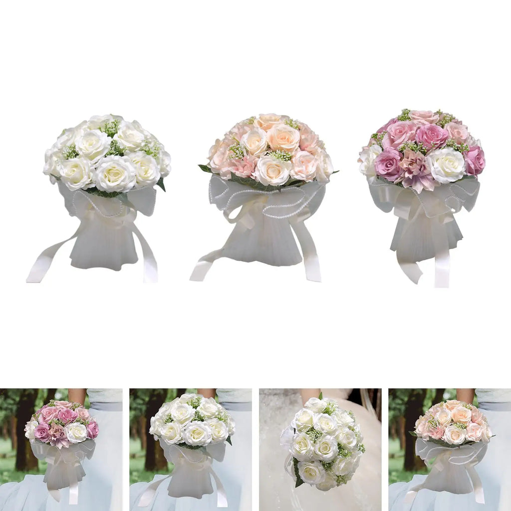 Silk Rose Bridal Bouquet – Wedding & Anniversary Floral Décor
