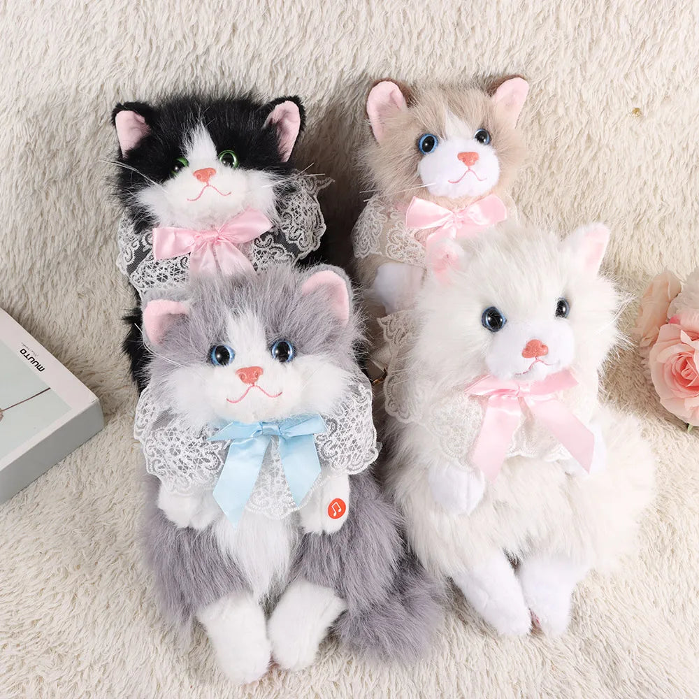 Realistic Cat Puppet Plush Backpack – Fluffy Cartoon Doll Bag