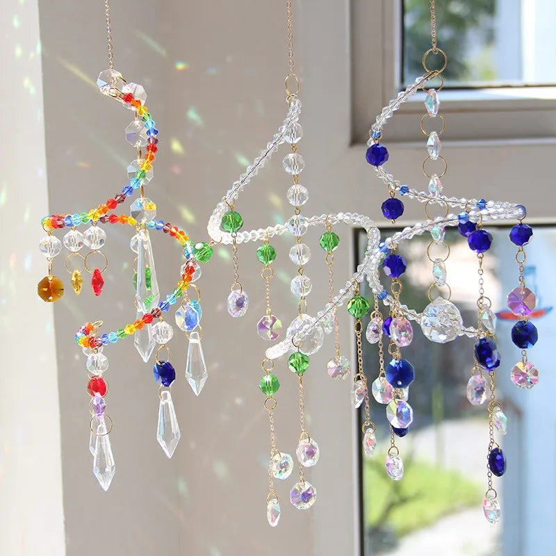 Spiral Crystal Sun Catcher – Colorful Rainbow Prism Decor