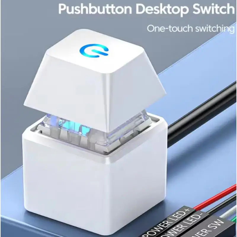 PC Motherboard External Power Button Blue LED Switch Cable