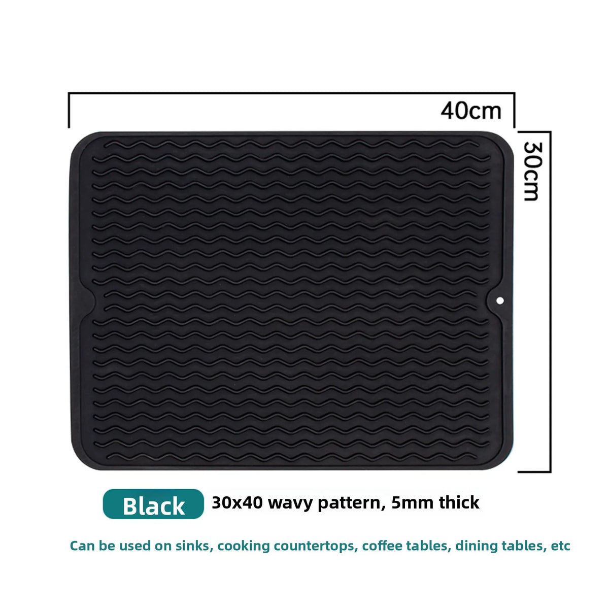 Silicone Dish Drying Mat – Heat-Resistant Wave Kitchen Pad