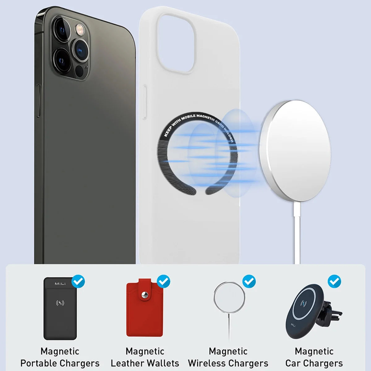 MagSafe Magnetic Sticker Rings for iPhone 12 13 14 Pro Max