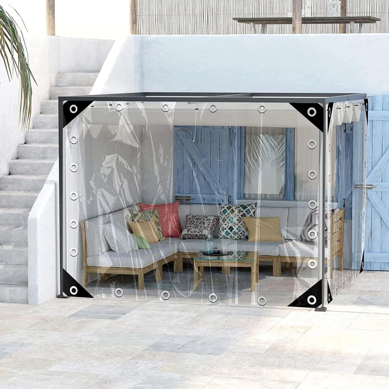 0.35mm Clear PVC Waterproof Tarp – Balcony, Garden & Greenhouse