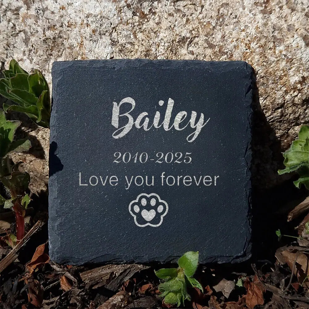 Personalized Engraved Slate Garden Stone – Custom Dog Name