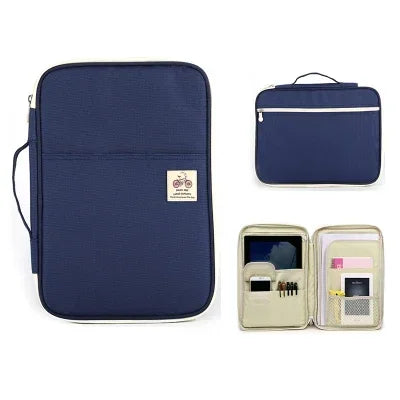 Waterproof A4 File Folder Zipper Bag – Large Capacity Document Case