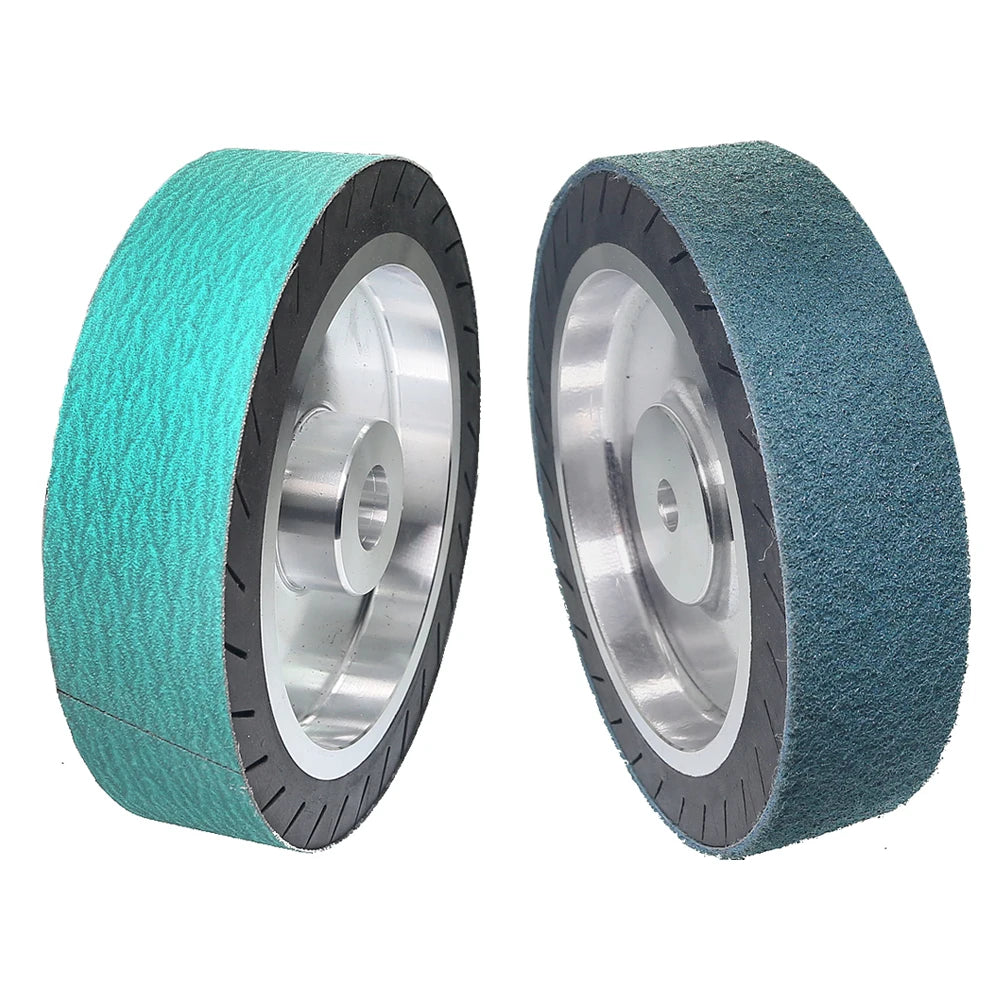 8" Rubber Expander Wheel 200x50mm + Zirconia Nylon Sanding Belts