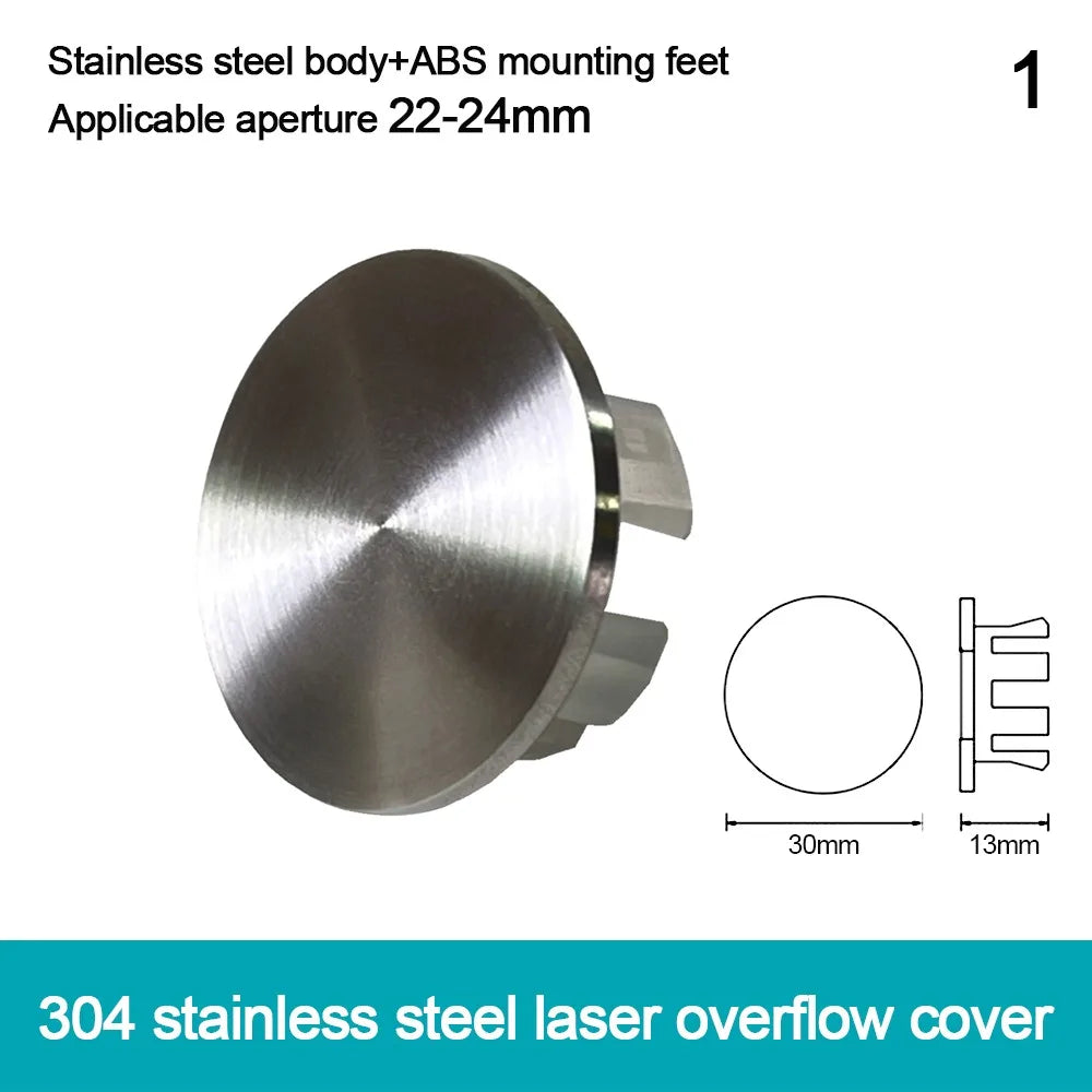 Stainless Steel Round Sink Overflow Cover Ring Replacement