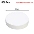 500-Pack Disposable Leakproof Round Paper Discs for Milk Tea Cups