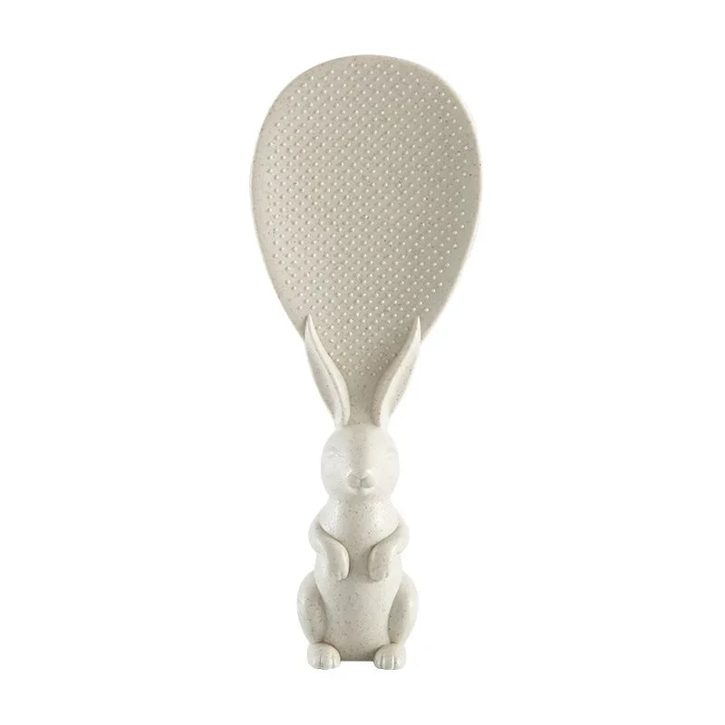 Wheat Straw Rabbit Rice Spoon – Self-Standing Cartoon Shovel
