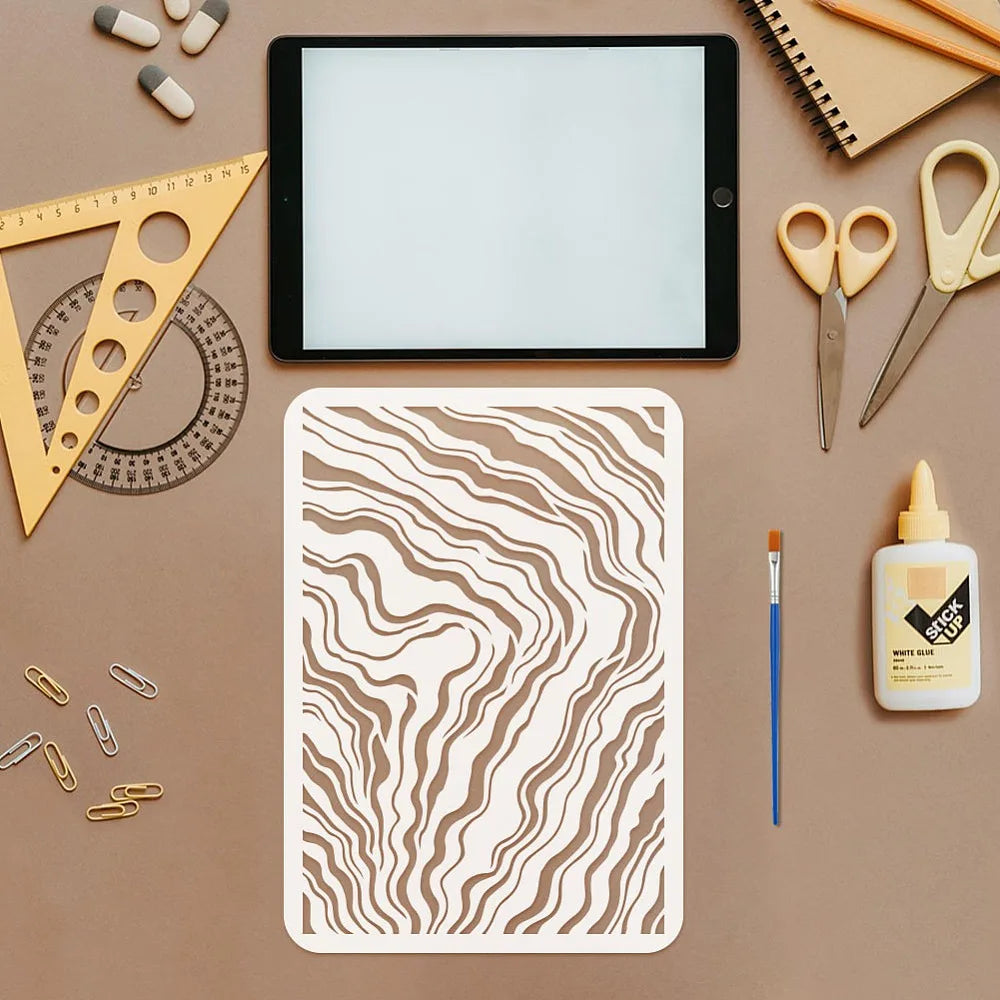 4-Piece PET Hollow Out Painting Stencils – DIY Scrapbook Set