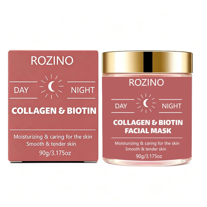 ROZINO Biotin Collagen Peel-Off Mask – Hydrating Day & Night