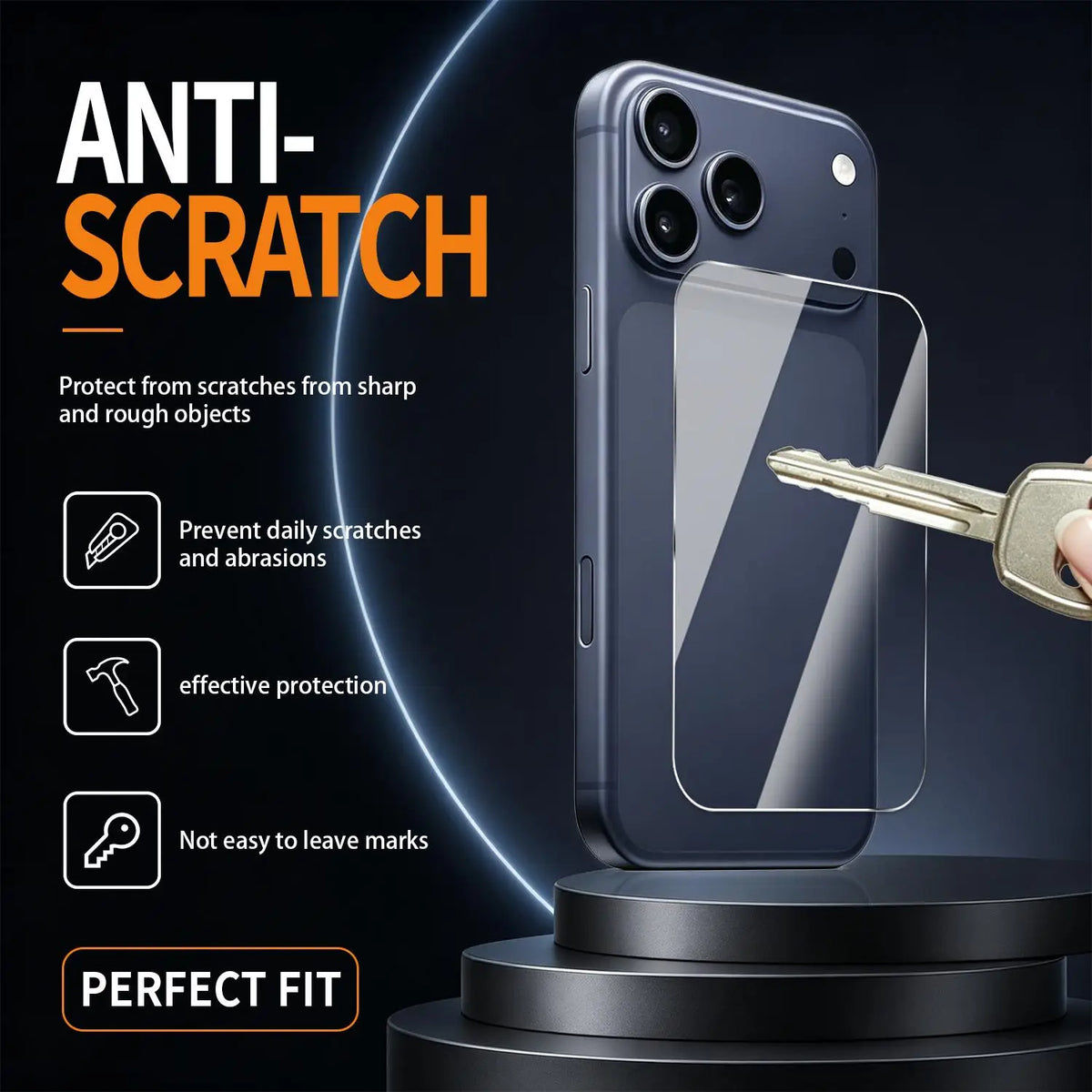 iPhone 18 Pro/Pro Max HD Tempered Glass Back Protector