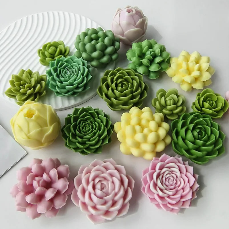 Large Succulent Silicone Mold – DIY Candle, Soap & Resin