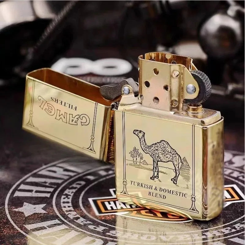 Camel Windproof Metal Lighter – DIY Customizable Engraved