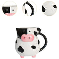 Kesoto Ceramic Cow Print Mug – Coffee, Tea & Oatmeal Cup