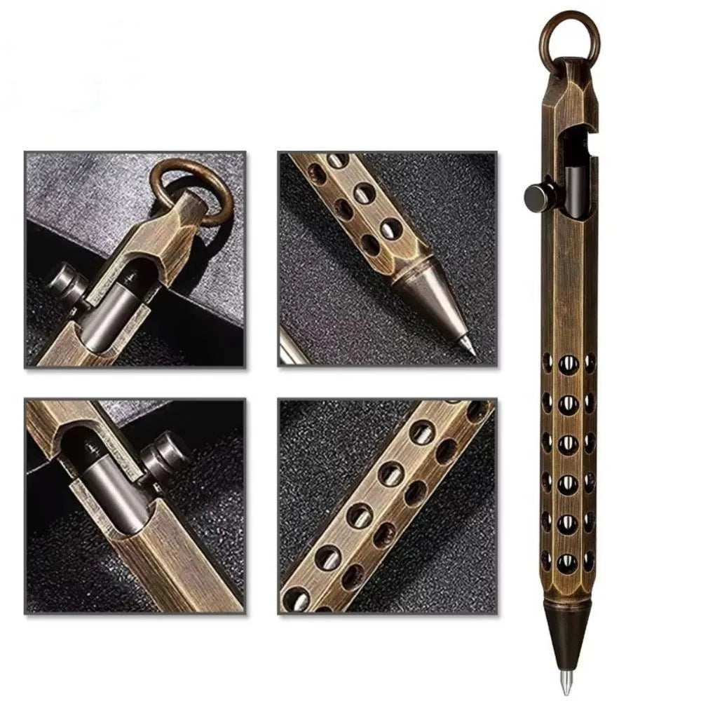 Retro Brass Bolt Action Rollerball Pen | 1.0mm Medium Point