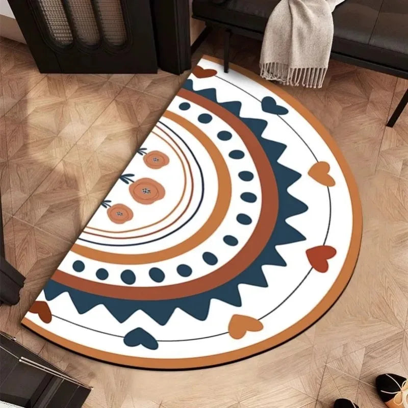 Semicircular Rainbow Floor Mat – Non-Slip Absorbent Door Mat