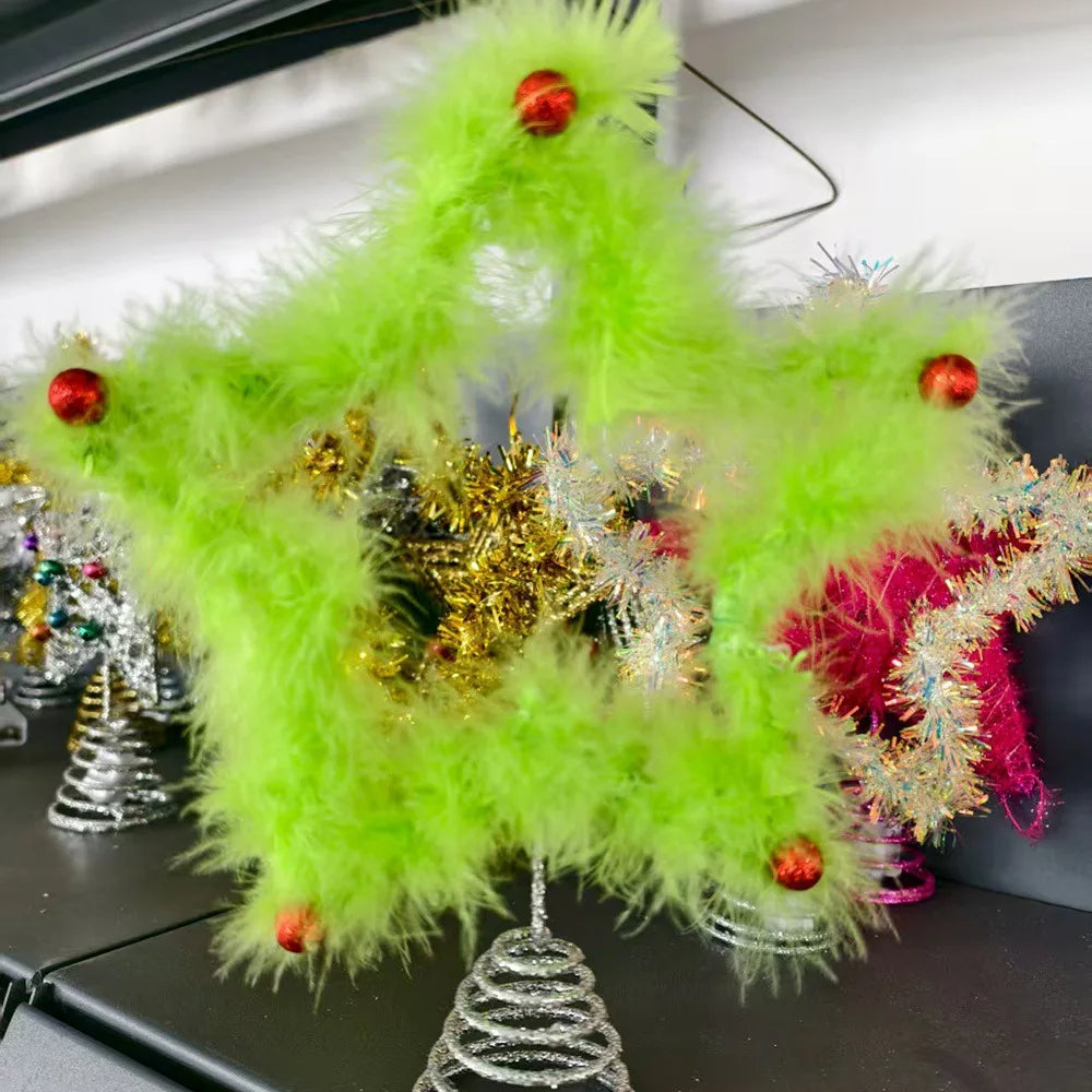 Christmas Tree Top Star Ornament – Iron & Plush Xmas Topper