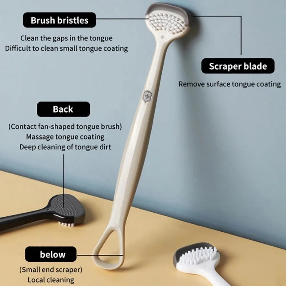 Triple Effect Silicone Tongue Scraper | Fresh Breath Oral Cleaner