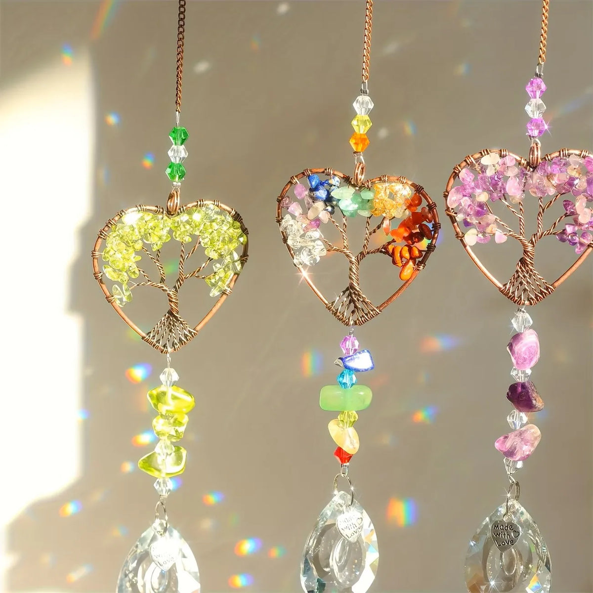 Crystal Suncatcher Rainbow Maker – Tree of Life Prism Ornament