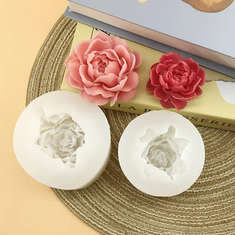 3D Flower Silicone Mould – Rose Peony Candle Soap Resin Craft
