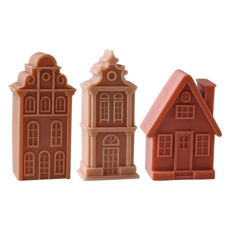 3D Villa House Silicone Mold – DIY Candle Soap Resin Craft